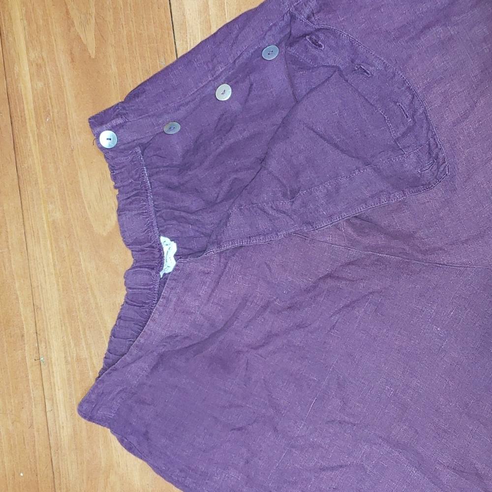 Vintage Bryn Walker dark purple linen pants
